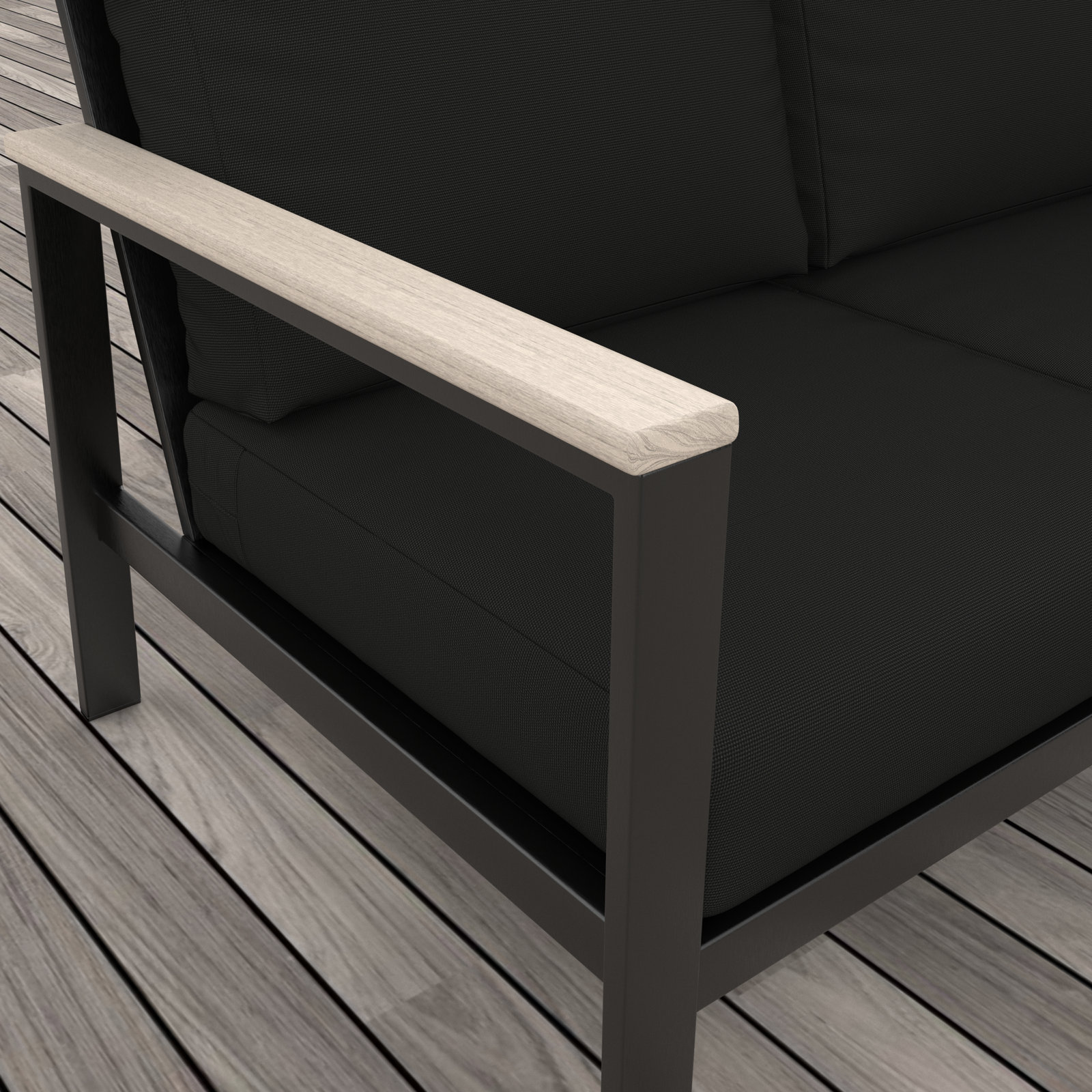 Townsend 7 - Person Sunbrella® Patio Seating Group, Canvas Black Sunbrella® Canvas
