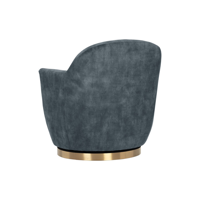 Hudnut Swivel Armchair, Navy Blue