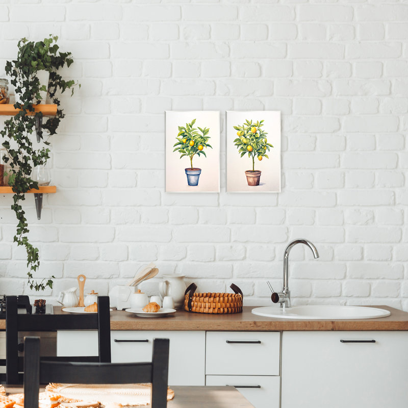 Ensemble de 2 plaques murales en pot agrumes sérénade, design par Andrea Haase, H 19 po x l 26 po