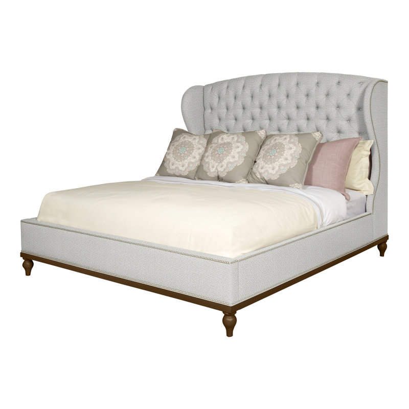 Emma Queen Upholstered Panel Bed, Navajo, Yes, Worthy Snow