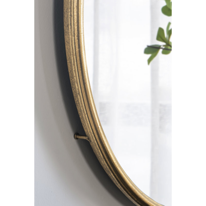 26,4 x 32,3 pouces miroir en métal doré pour le mur - salon, vestibule, bureau, reflet transparent, construction solide 26,4 x 1,8 x 32,3 pouces décorent le design en cristal