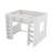 Queen Size Wooden Loft Bed with Storage Cabinets and Shelves, White-264985853