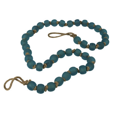 Glass Bead Garland - Matte Turquoise