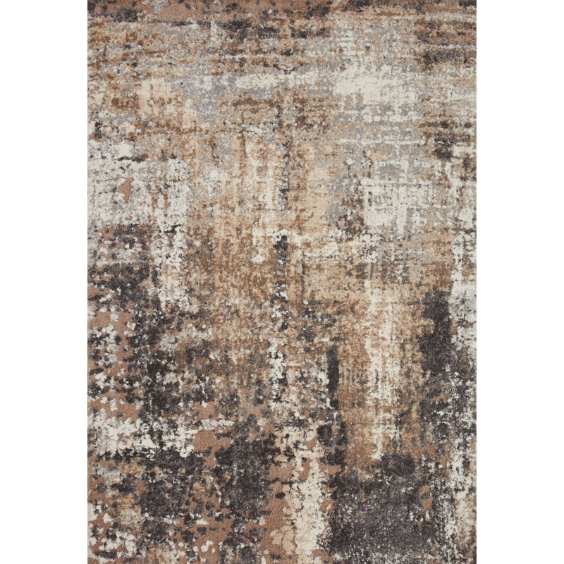 Tapis gris tissé à la machine Ballymena, Rectangle 3 pi 7 po x 5 pi 7 po