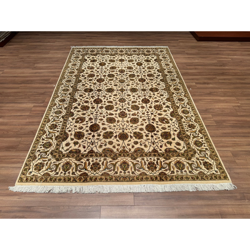 Tapis en laine beige noué à la main Original Original