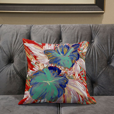 Floral Reversible Throw Pillow