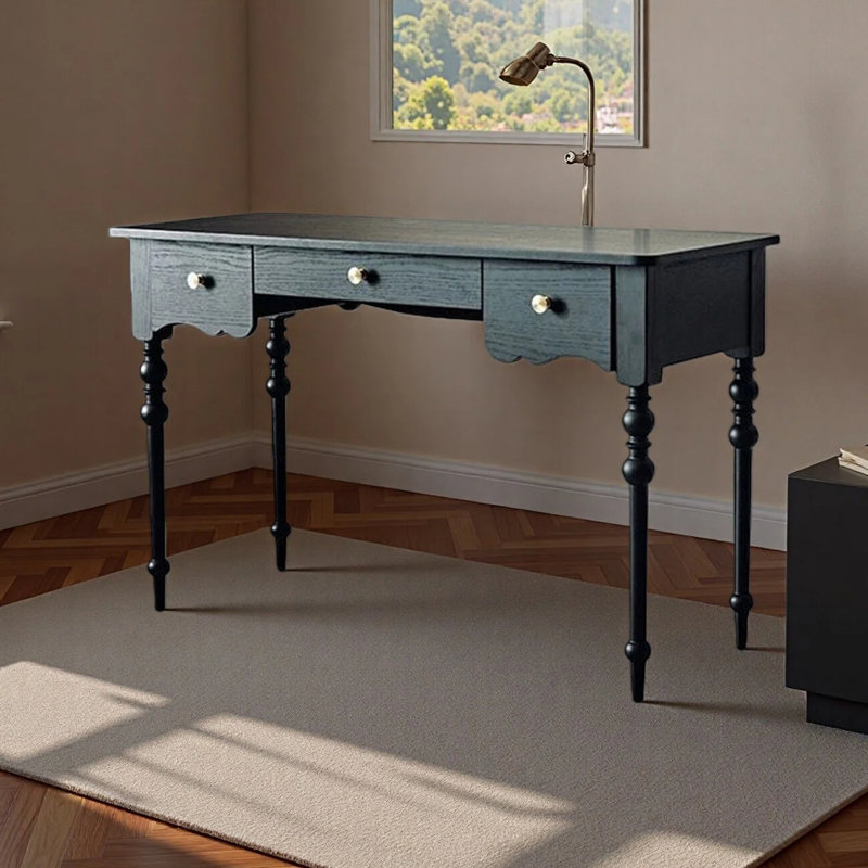 American-style vintage office desk, 29.92" H x 47.24" W x 23.62" D