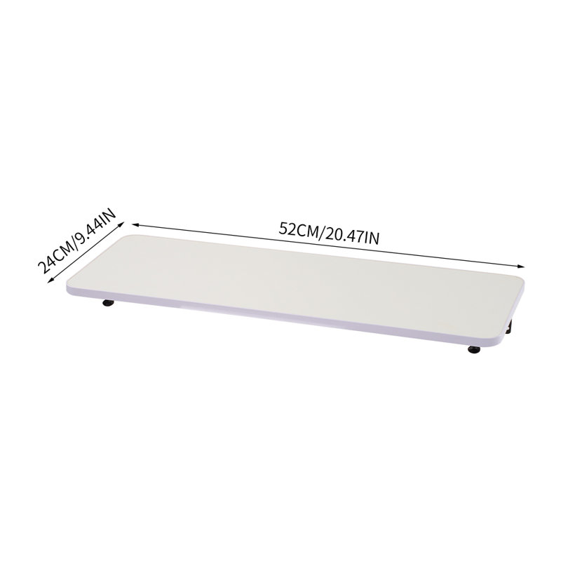 Metal Base Floating Desk, White, 3cm H x 52cm W x 24cm D