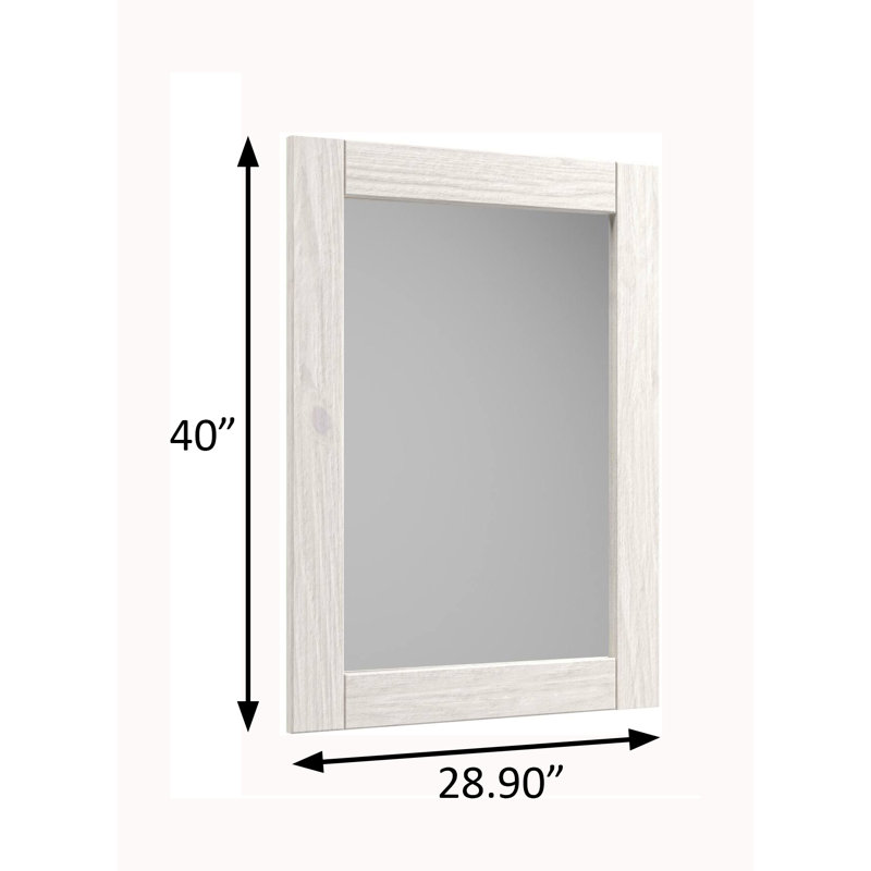 Miroir rustique 28,9 po, blanc