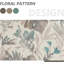 Rideaux à motif floral en lin, 2 panneaux, A-brun / naturel