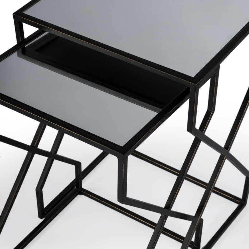 Demi Modern Mirrored Nesting Tables