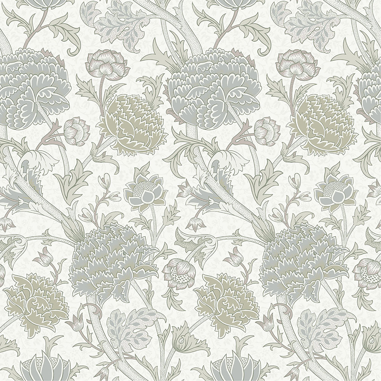 Floral Wallpaper, Light Green