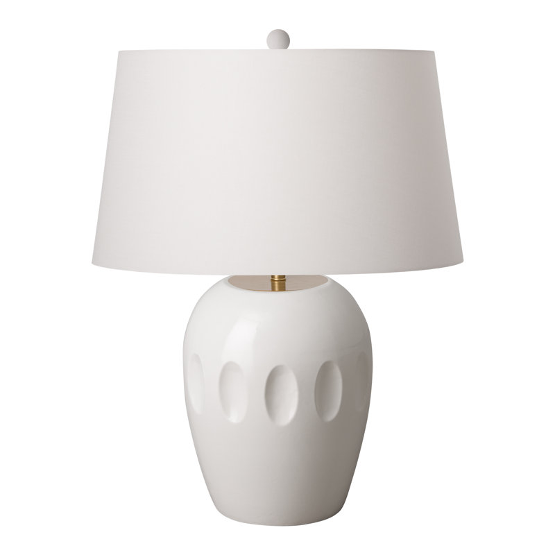 Table Lamp, Gunmetal, 27" H x 18" W x 18" D, Beige