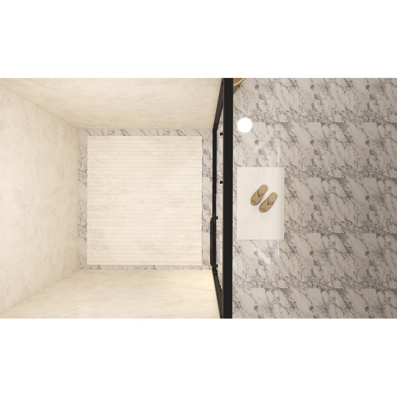 56-60 " X 72" Tempered Glass With Explosion Proof Film, Aluminum Frame Double Sliding Shower Door, "1/4 (6 Mm), Stainless Steel Handle