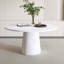 Table de salle à manger de 47 pouces en panneau de fibres à densité moyenne pour 4 personnes, table de cuisine de style campagnard moderne avec base en bois, table de salle à manger ronde en placage de marbre pour la cuisine et le salon
