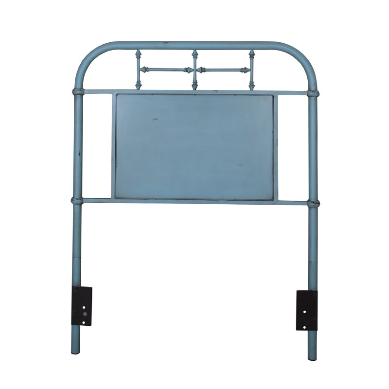 Edmund Open-Frame Metal Headboard, Teal, Queen