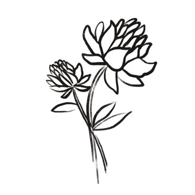 " Black And White Florals "