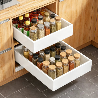 Drawer Style Cabinet Manager, Fully Extended Heavy-Duty Sliding Drawer With Nano Adhesive, Used As A Rolling Rack Sliding Cabinet For Storage In Kitchens, Bathrooms, Pantries, And Sinks