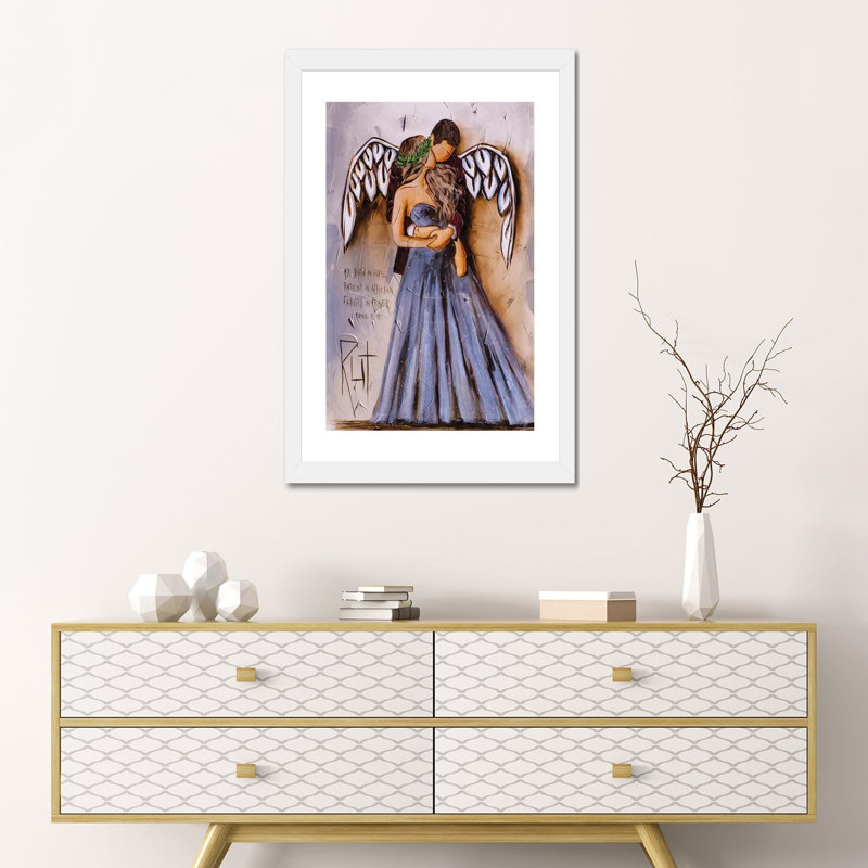 «Be Joyful in Hope» par Rut Art Creations - impression d'art graphique, H 24 po x l 16 po x P 1 po, Papier encadré blanc