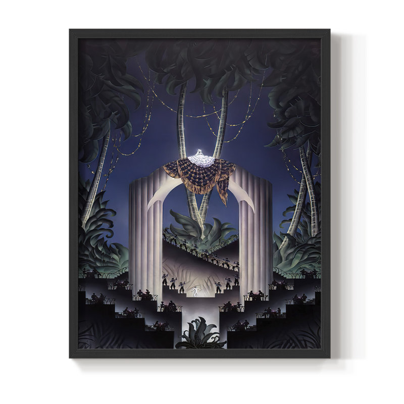 Reproduction encadrée DecoParadise - bois massif, H 11 po x l 9 po, Noir, noir, noir, noir