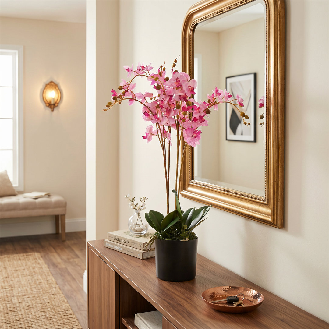 60cm Realistic Artificial Orchid Flower Display in Pot.