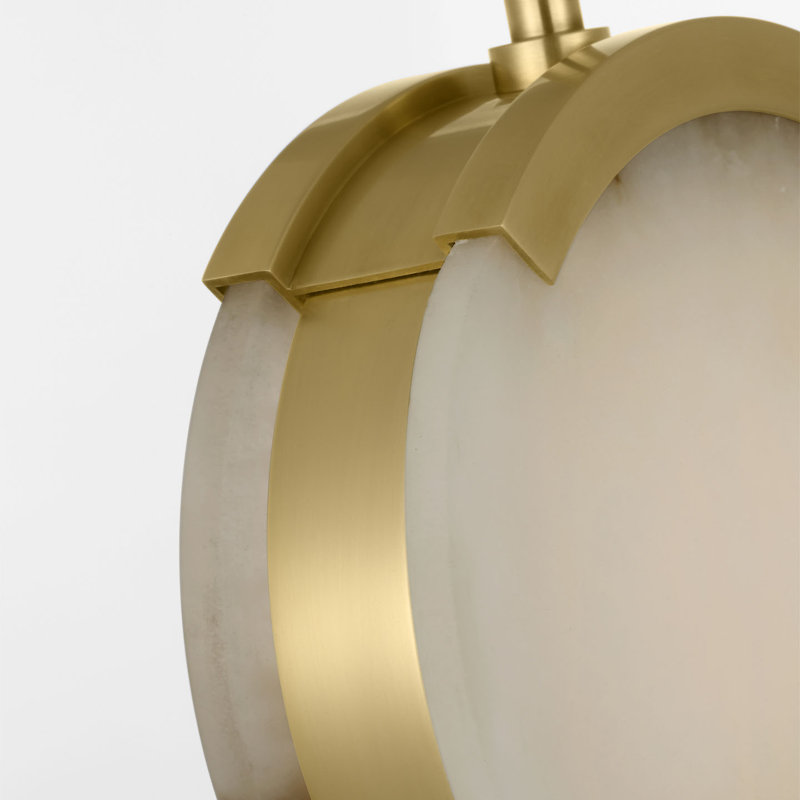 Kelly Wearstler Melange 7" Pendant in Antique-Burnished Brass with Alabaster, Antique-Burnished Brass