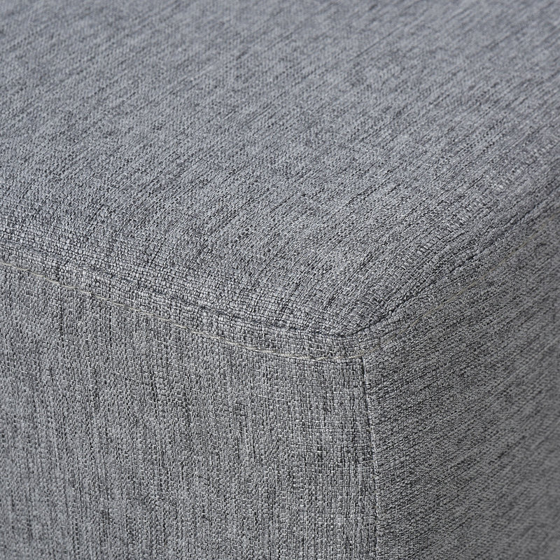 Heskett Upholstered Ottoman,wood, Gray, Polyester