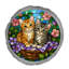 PAS TOTAL - Vitrail REGARDEZ CHATONS TABBY GRIS PIERRE