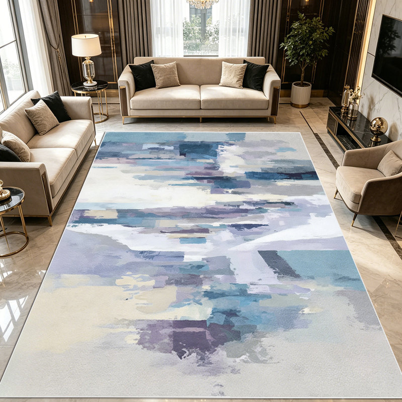 1PC Modern Abstract Muted Pastel Brushstroke area rugs for Living Room, Soft and Comfortable, Suitable for all seasons, easy-to-maintain, machine washable Indoor floor mat, Under Table Farmhouse suitable for dining table, bedroom, entryway, home