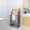 Porte-serviettes autoportant en métal 3 niveaux pour accessoires de salle de bain, noir