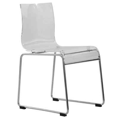 Brightlands Modern Acrylic Dining Side Chair with Chrome Legs -  Orren Ellis, F1D2852F1E124F6E9C1D5F3F698D506F