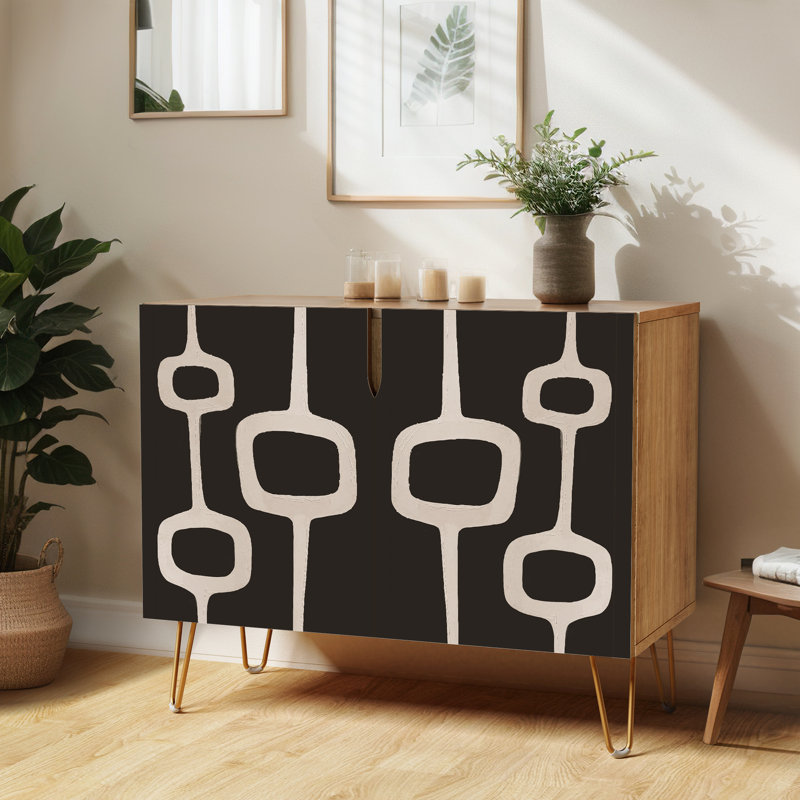 35'' Sideboard, Polygon Line Black