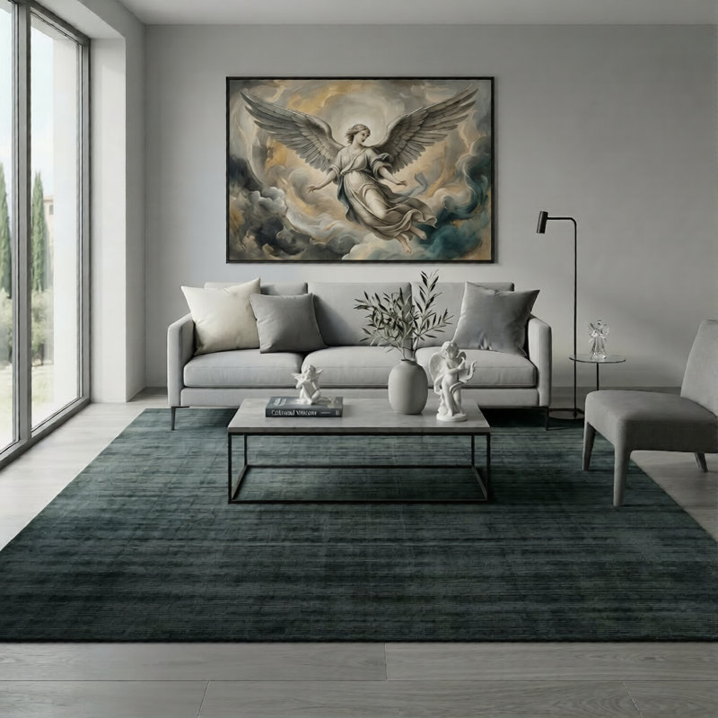 Viscose Striped Indoor Rug, Rectangle 10' x 14'