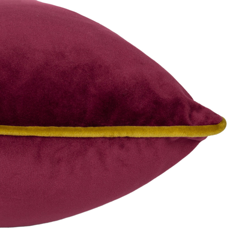 Meridian Square Cushion, Feather, Red/Green, Square 45cm
