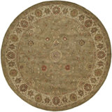 Hand Tufted Wool Oriental Area Rug in Green