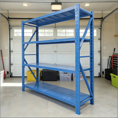 Support de rangement réglable à quatre niveaux en métal pour garages, entrepôts et maisons