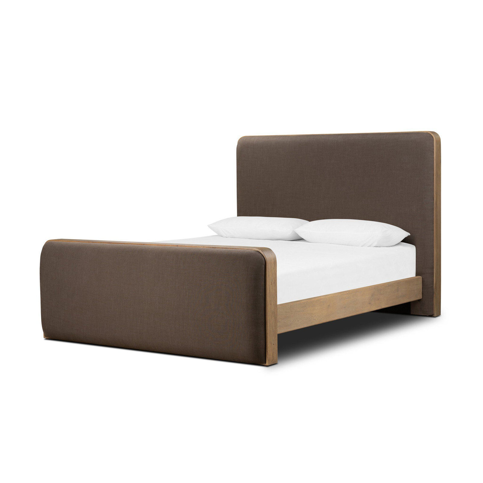 Oak Sleigh Bed, Savoy Coffee/Light Brown, Queen
