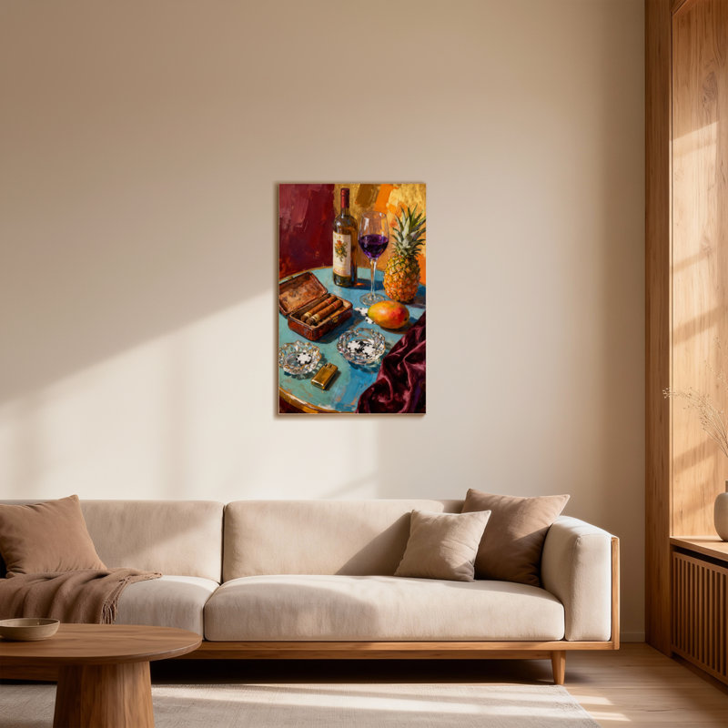 Mode nature morte avec vin et fruits