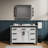 Dark Grey Bath Vanity 48 in. W x 22 in. D, White Quartz Top and 34 in. Mirror-1862693254