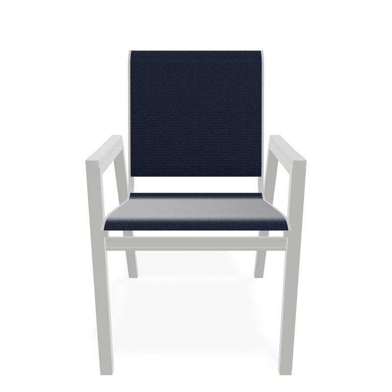 Bazza Outdoor Dining Chair, Navy 13D Sunbrella®, Snow