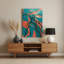 Art mural abstrait en métal vert 23-1933236731