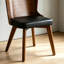 Chaise Bocello Mid-Century en noyer et similicuir noir par Lumisource