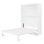 Lit escamotable double pleine grandeur avec tablettes, blanc-1020745596