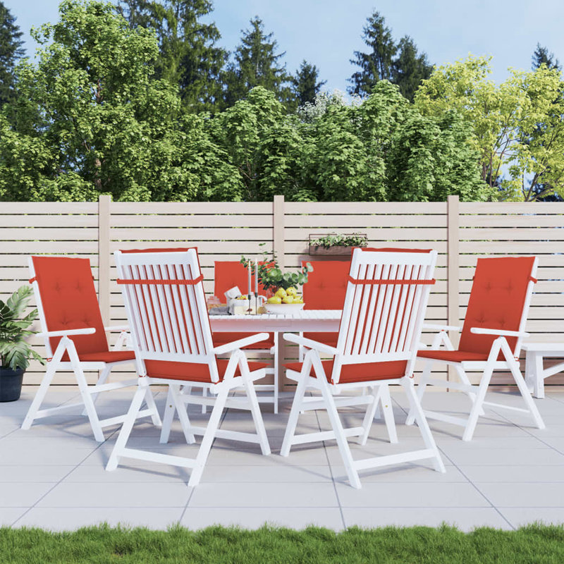Latitude Run® Highback Chair Cushions 4 Pcs 47.2"X19.7"X2.8" Fabric, Red