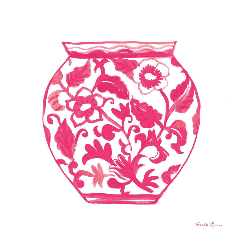 «Chinoiserie I», impression sur toile tendue, H 12 po x l 12 po, Pas de tapis, Toile tendue