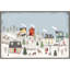 «Christmas Village II Day» par Laura Marshall - cadre flottant, impression sur toile