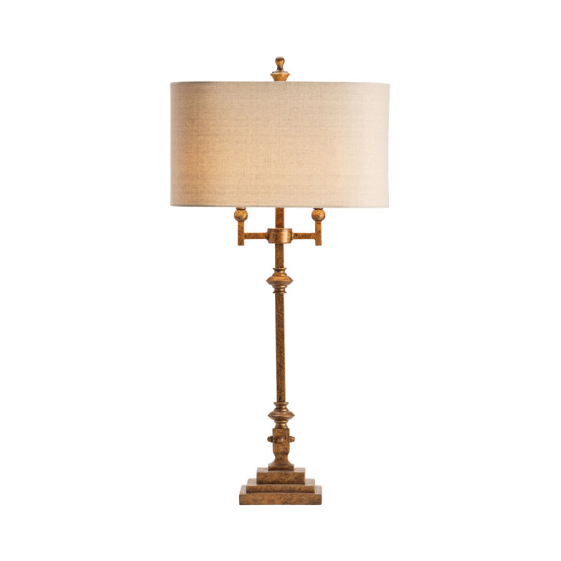 Lampe de table 36,5 "en métal avec abat-jour avoine