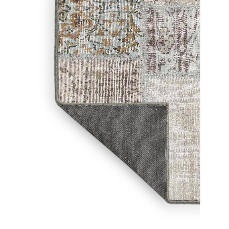 Laine tissée à la machine abstraite contemporaine et gris polyester/bleu/brun Tapis décoratif, Rectangle 2 pi x 5 pi