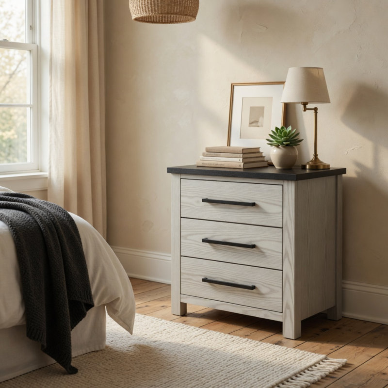 Table de chevet beige Avery