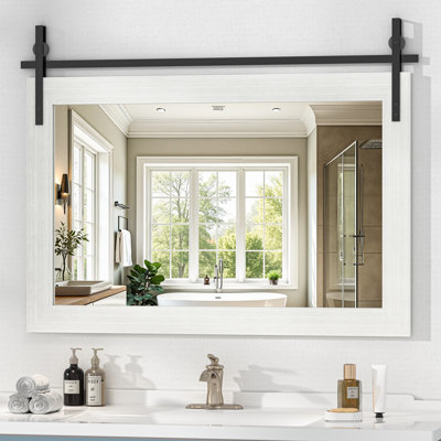 Miroir décoratif moderne en bois massif de style campagnard rustique